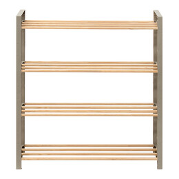 Παπουτσοθήκη Ξύλινη - Πλαστική Χρώμα Φυσικό - Μπεζ 66x20x68εκ.