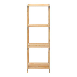 Ραφιέρα Δαπέδου Ξύλινη - Πλαστική Χρώμα Φυσικό - Μπεζ 38x30x116εκ.