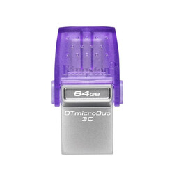 Kingston Technology Datatraveler Microduo 3c 64gb usb Flash Drive usb Type-a / usb Type-c 3.2 gen 1 (3.1 gen 1) Purple