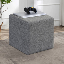 Σκαμπώ Kare Megapap Υφασμάτινο Χρώμα Γκρι 40x40x40εκ.