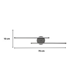 Απλίκα Τοίχου led Frode Megapap Μεταλλική Χρώμα Μαύρο 70x10x10εκ.