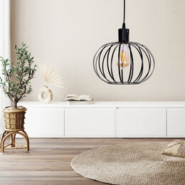 Φωτιστικό Οροφής Arne Megapap e27 Μεταλλικό Μονόφωτο Χρώμα Μαύρο Ø27x75εκ.