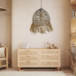 Φωτιστικό Οροφής Varena Megapap e27 Χάρτινο Μονόφωτο Χρώμα Φυσικό Ø30x70εκ.