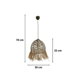 Φωτιστικό Οροφής Varena Megapap e27 Χάρτινο Μονόφωτο Χρώμα Φυσικό Ø30x70εκ.