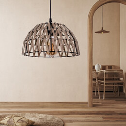 Φωτιστικό Οροφής Simoza Megapap e27 Μεταλλικό - Σχοινί Μονόφωτο Χρώμα Φυσικό Ø30x70εκ.