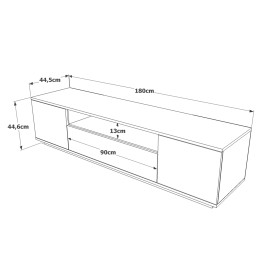 Έπιπλο Τηλεόρασης ArteLibre CHILHAM Φυσικό/Ανθρακί Μοριοσανίδα 180x44.5x44.6cm