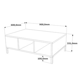 Τραπεζάκι Σαλονιού ArteLibre ANGEL Πεύκο/Ανθρακί Μοριοσανίδα/Μέταλλο 90x60x33.1cm