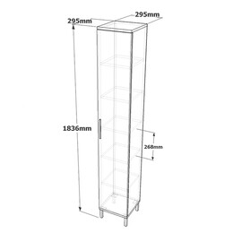 Ντουλάπι Πολλαπλών Χρήσεων ArteLibre CHELSFIELD Καφέ/Ανθρακί Μοριοσανίδα/Μέταλλο 29.5x29.5x183.6cm