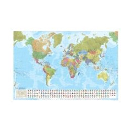 World Political Marco Polo Wall map With Flags