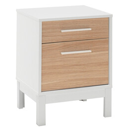 Κομοδίνο London Megapap Χρώμα Λευκό - oak 45x41x60εκ.