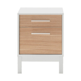 Κομοδίνο London Megapap Χρώμα Λευκό - oak 45x41x60εκ.