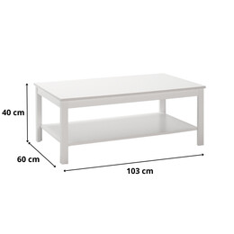 Τραπεζάκι Σαλονιού Rustic Megapap Χρώμα Λευκό 103x60x40εκ.