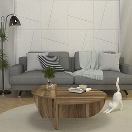 Τραπεζάκι Σαλονιού Nilvia Megapap Χρώμα Καρυδί Ø85x35εκ.