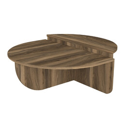 Τραπεζάκι Σαλονιού Nilvia Megapap Χρώμα Καρυδί Ø85x35εκ.