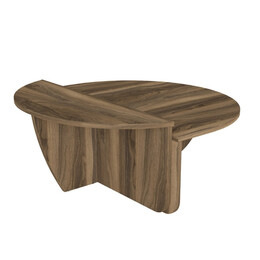 Τραπεζάκι Σαλονιού Nilvia Megapap Χρώμα Καρυδί Ø85x35εκ.