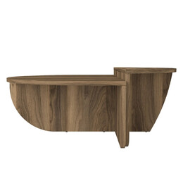 Τραπεζάκι Σαλονιού Nilvia Megapap Χρώμα Καρυδί Ø85x35εκ.