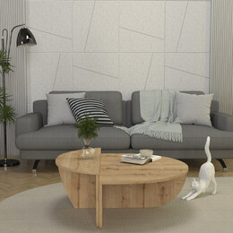 Τραπεζάκι Σαλονιού Nilvia Megapap Χρώμα Sapphire oak Ø85x35εκ.