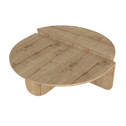 Τραπεζάκι Σαλονιού Nilvia Megapap Χρώμα Sapphire oak Ø85x35εκ.