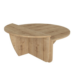 Τραπεζάκι Σαλονιού Nilvia Megapap Χρώμα Sapphire oak Ø85x35εκ.