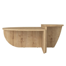 Τραπεζάκι Σαλονιού Nilvia Megapap Χρώμα Sapphire oak Ø85x35εκ.