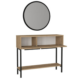 Κονσόλα με Καθρέπτη Suzy Megapap Χρώμα Sapphire oak 90x29,6x76εκ.