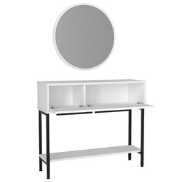 Κονσόλα με Καθρέπτη Suzy Megapap Χρώμα Λευκό 90x29,6x76εκ.