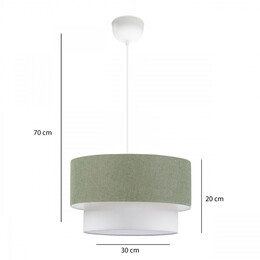 Φωτιστικό Οροφής Whitehouse Megapap e27 Υφασμάτινο Μονόφωτο Χρώμα Χακί 30x20x55εκ.