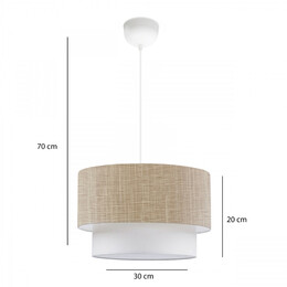 Φωτιστικό Οροφής Whitehouse Megapap e27 Υφασμάτινο Μονόφωτο Χρώμα Μπεζ 30x20x55εκ.