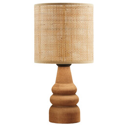 Φωτιστικό Επιτραπέζιο Tino Megapap e27 pe Rattan - Ξύλο Χρώμα Φυσικό Ø15x32εκ.