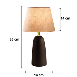 Φωτιστικό Επιτραπέζιο Odesa Megapap e27 Μεταλλικό - Ύφασμα pvc Χρώμα Μαύρο - Κρεμ Ø14x35εκ.