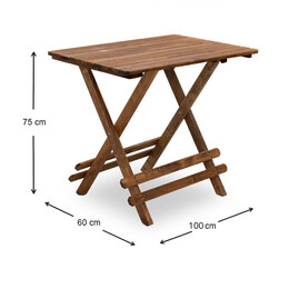 Τραπέζι Πτυσσόμενο Queen Megapap από Ξύλο Οξιάς σε Χρώμα Καρυδί Εμποτισμού 100x60x75εκ.