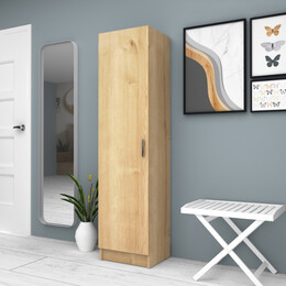 Ντουλάπα Ρούχων - Παπουτσοθήκη Petro Megapap Μονόφυλλη Χρώμα Φυσικό Οξιάς 45x38x180εκ.