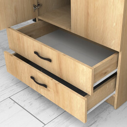 Ντουλάπα Ρούχων Ricardo Megapap Δίφυλλη Χρώμα Φυσικό Οξιάς 80x51,8x181εκ.