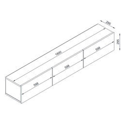 Έπιπλο Τηλεόρασης Επιτοίχιο Damla Megapap με led Χρώμα Λευκό εφέ Μαρμάρου 180x29,5x29,5εκ.