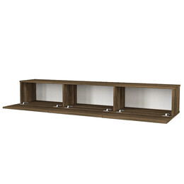 Έπιπλο Τηλεόρασης Επιτοίχιο Damla Megapap με led Χρώμα Καρυδί 180x29,5x29,5εκ.