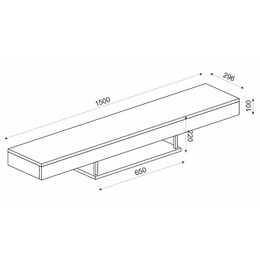 Έπιπλο Τηλεόρασης Επιτοίχιο Albares Megapap με led Χρώμα Καρυδί 150x29,6x22εκ.