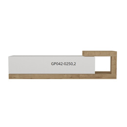 Έπιπλο Τηλεόρασης Επιτοίχιο Volare Megapap Χρώμα Λευκό - Sapphire oak 150x29,6x38,6εκ.