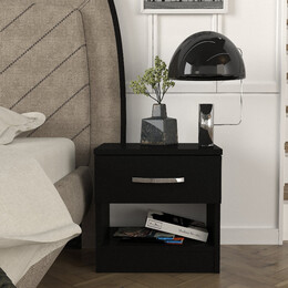 Κομοδίνο Lube Megapap Χρώμα Μαύρο 40x28,2x40εκ.