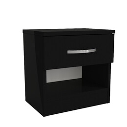 Κομοδίνο Lube Megapap Χρώμα Μαύρο 40x28,2x40εκ.