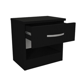 Κομοδίνο Lube Megapap Χρώμα Μαύρο 40x28,2x40εκ.