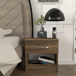 Κομοδίνο Lube Megapap Χρώμα Καρυδί 40x28,2x40εκ.