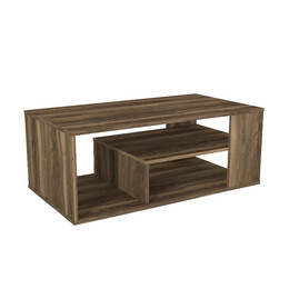 Τραπεζάκι Σαλονιού Abdera Megapap Χρώμα Καρυδί 110x60x42εκ.