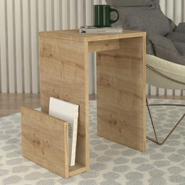 Τραπεζάκι Βοηθητικό Regnar Megapap Χρώμα Sapphire oak 43,1x33,5x52εκ.