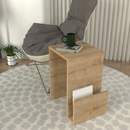 Τραπεζάκι Βοηθητικό Regnar Megapap Χρώμα Sapphire oak 43,1x33,5x52εκ.