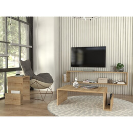 Τραπεζάκι Βοηθητικό Regnar Megapap Χρώμα Sapphire oak 43,1x33,5x52εκ.