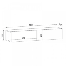 Έπιπλο Τηλεόρασης Επιτοίχιο Aristo Megapap με led Χρώμα Καρυδί 135x31,6x25εκ.