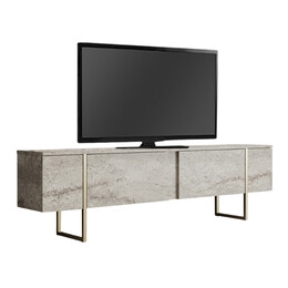 Έπιπλο Τηλεόρασης Luxe Megapap Χρώμα Travertine - Χρυσό 180x30x50εκ.