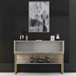 Μπουφές Luxe Megapap Χρώμα Travertine - Χρυσό 120x30x80εκ.