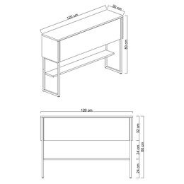 Μπουφές Luxe Megapap Χρώμα Travertine - Χρυσό 120x30x80εκ.