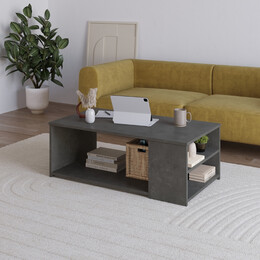 Τραπεζάκι Σαλονιού Berg Megapap Χρώμα Γκρι Ρετρό 110x60x40εκ.